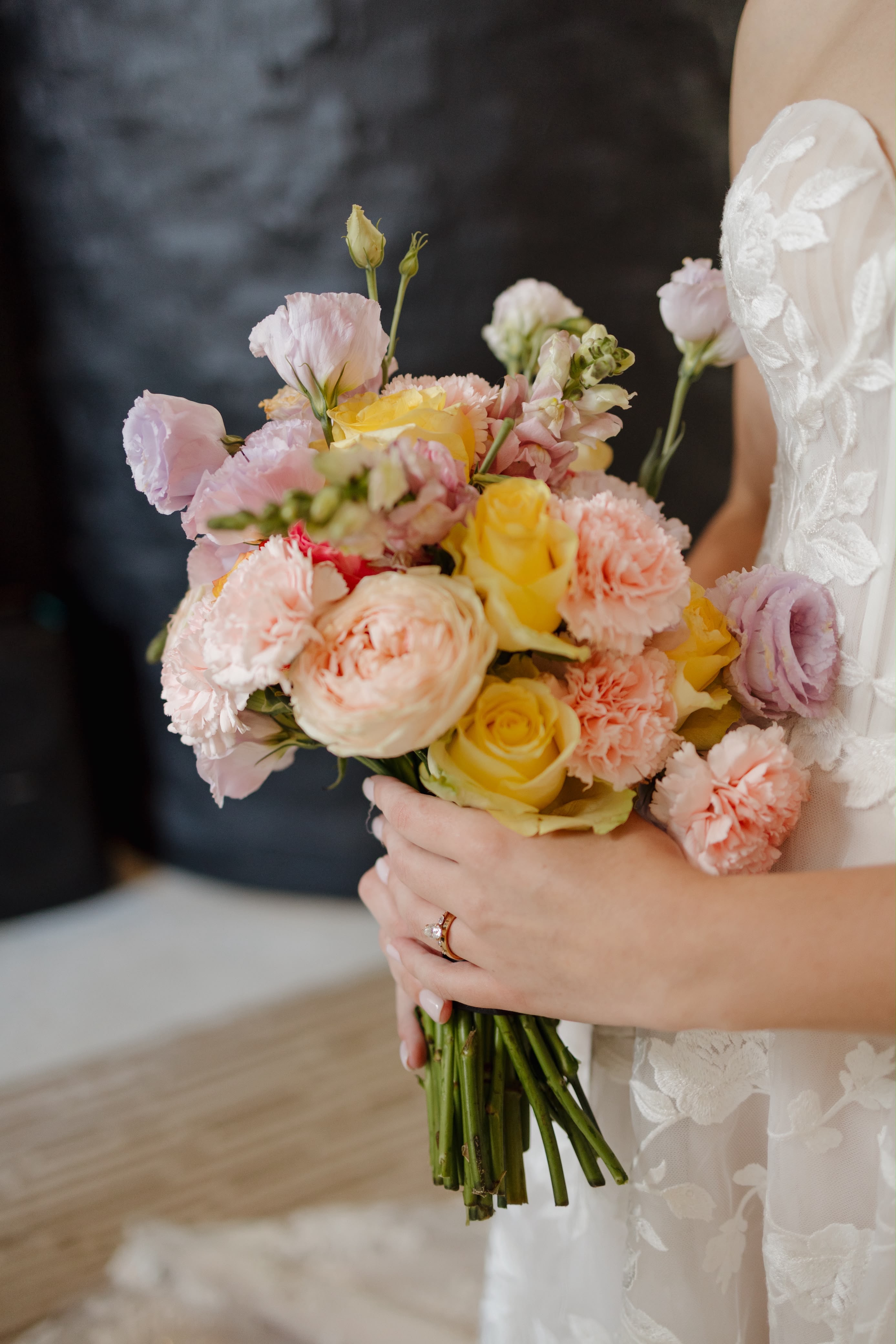 Pastel bridal bouquet