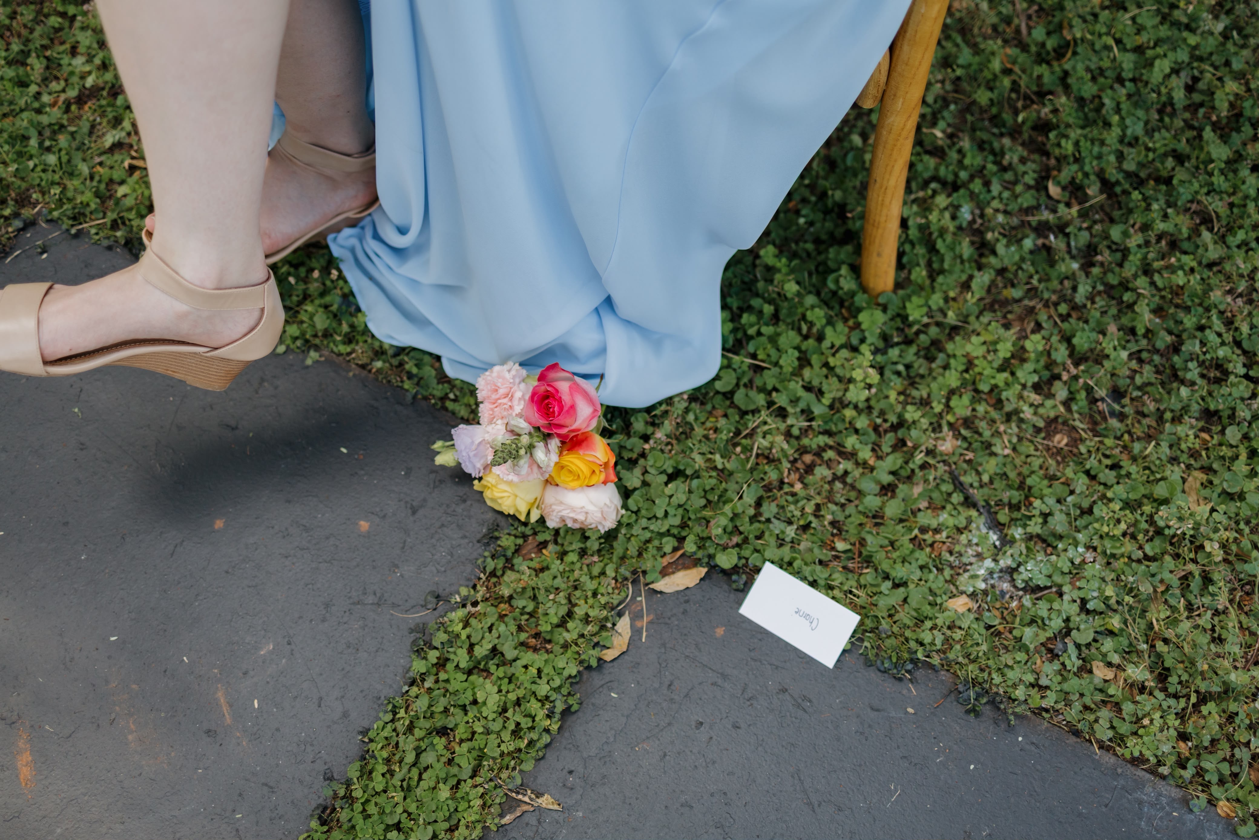 Small posy beside a place card
