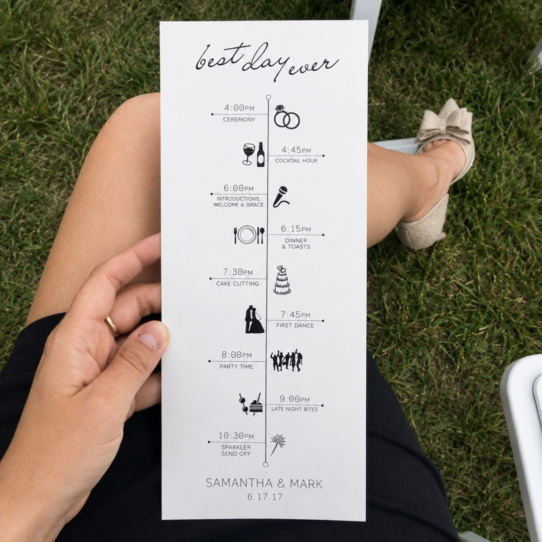 A5 wedding ceremony programme