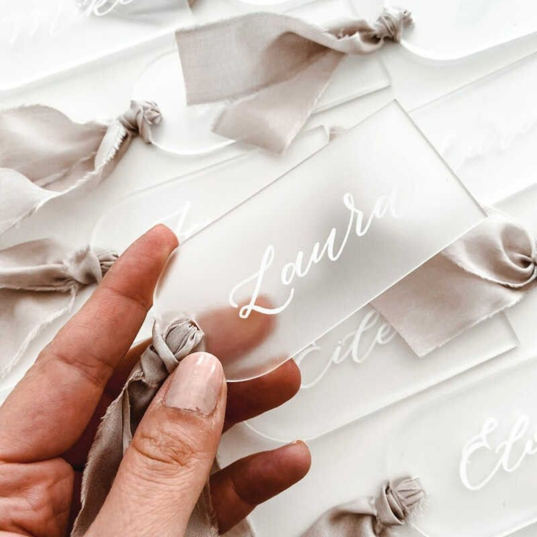Engraved acrylic name card