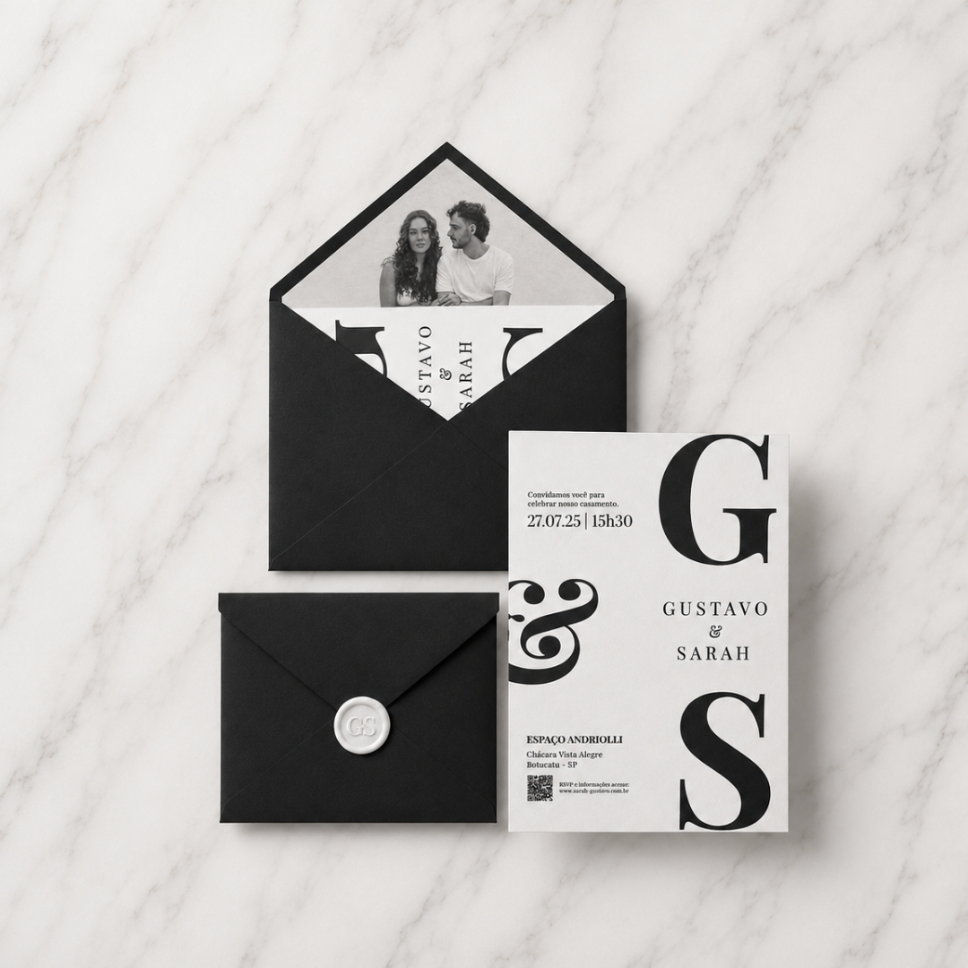 Cardstock wedding invitation suite