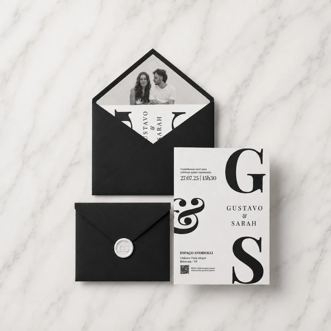 Cardstock wedding invitation suite