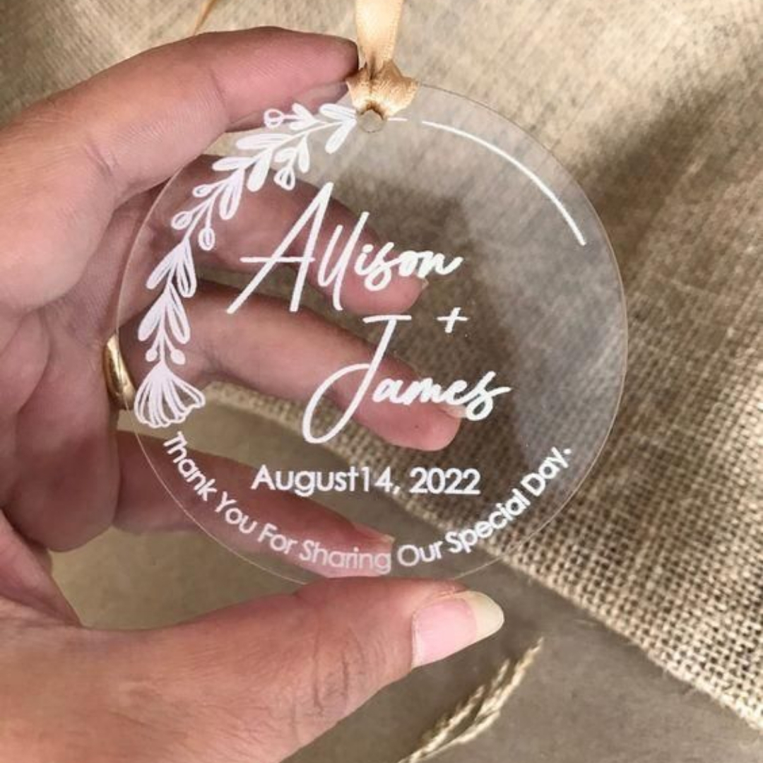 Engraved clear acrylic keychains