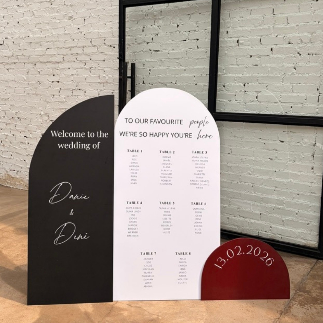 Three-part arched foam board set