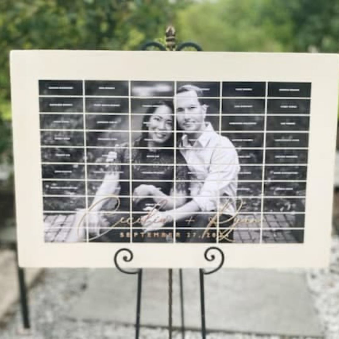 Magnetic photo card seating chart