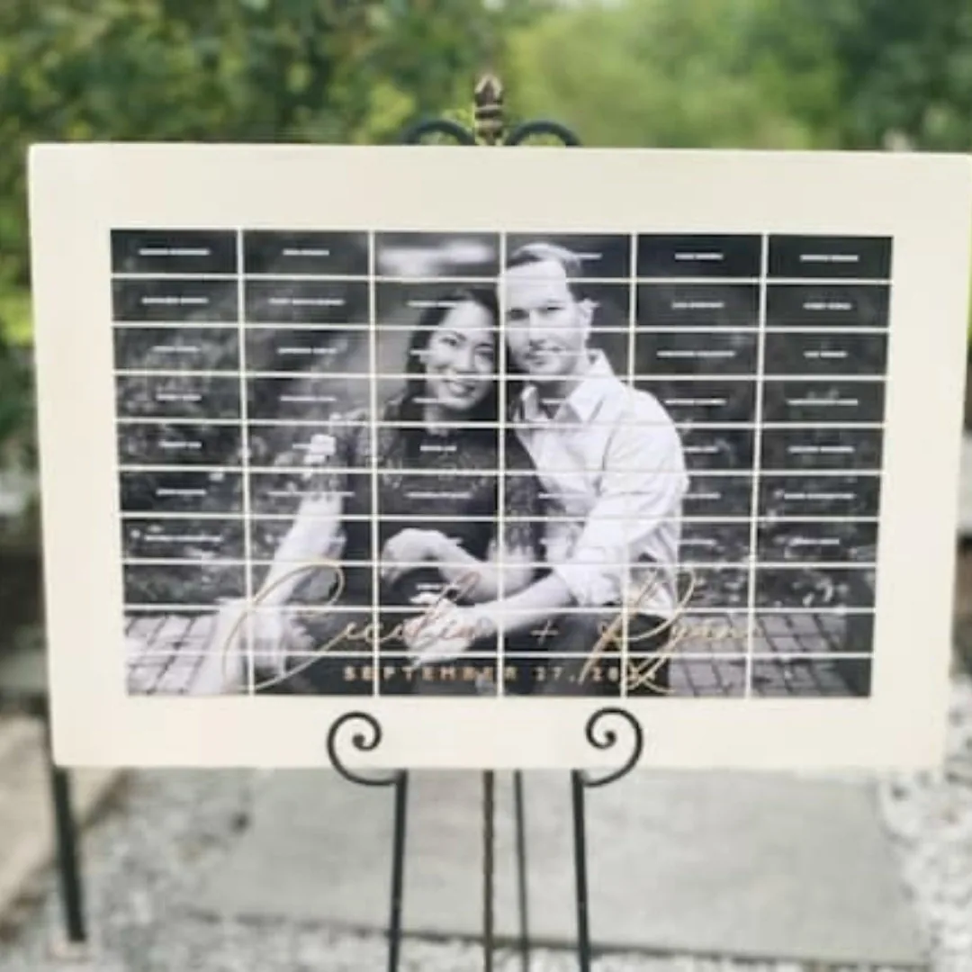 Magnetic photo card seating chart