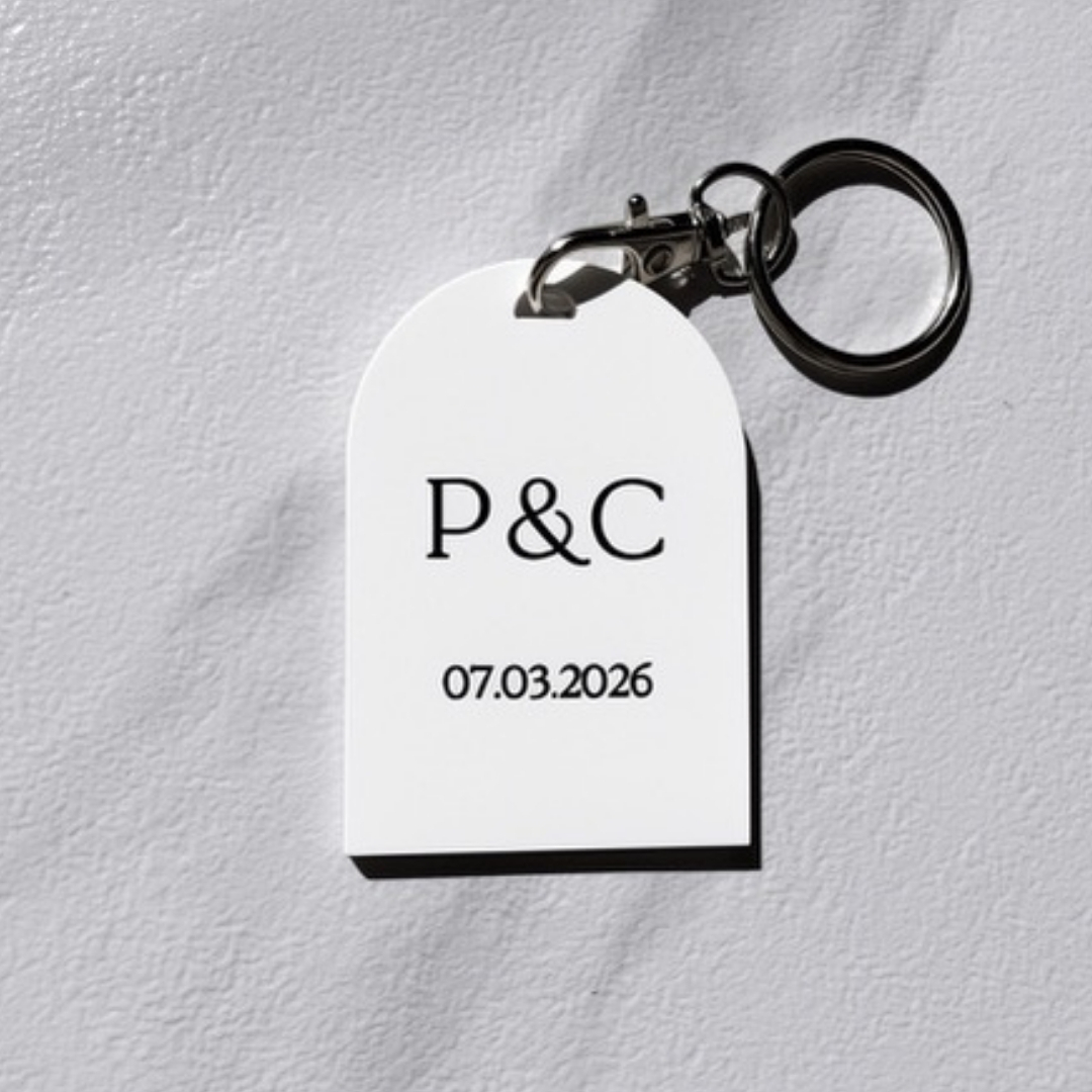 Paint-filled acrylic keychains