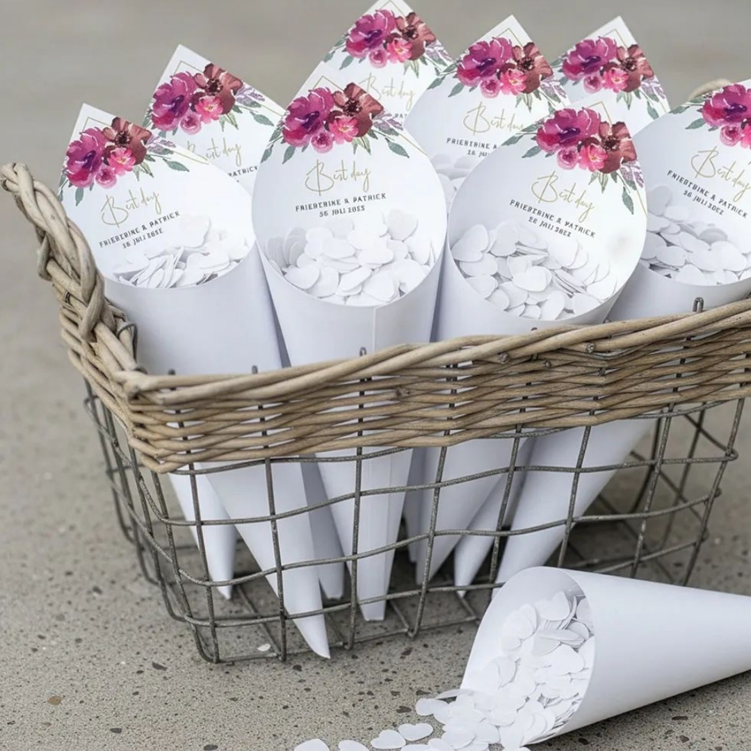 Printed paper confetti cones