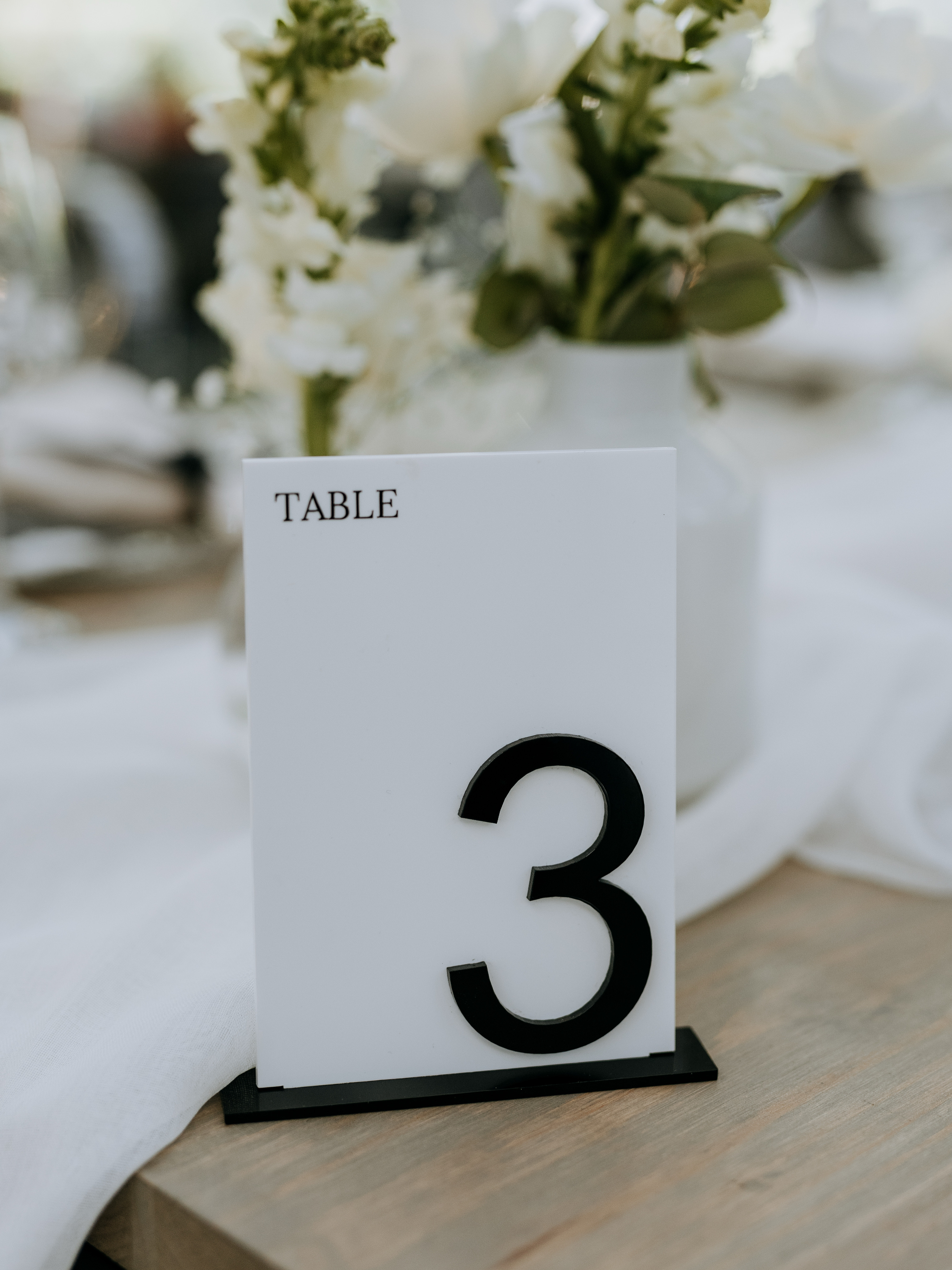 Frosted acrylic table number